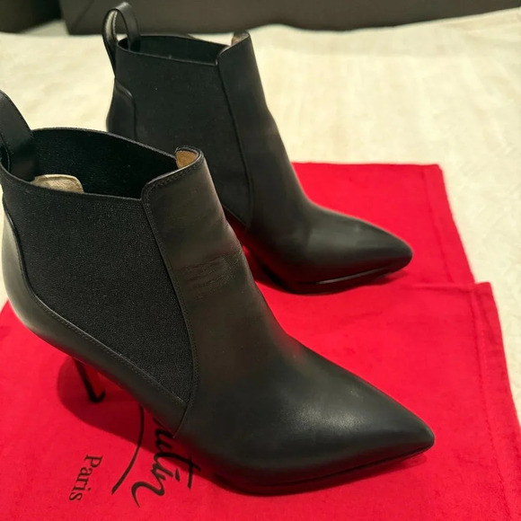 AUTHENTIC Black Crochinetta 100mm, Christian Louboutin, Size 37 (Not For Bundle) - Picture 4 of 11